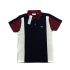 Vertical Tri Color Block Polo Shirt - Navy Blue